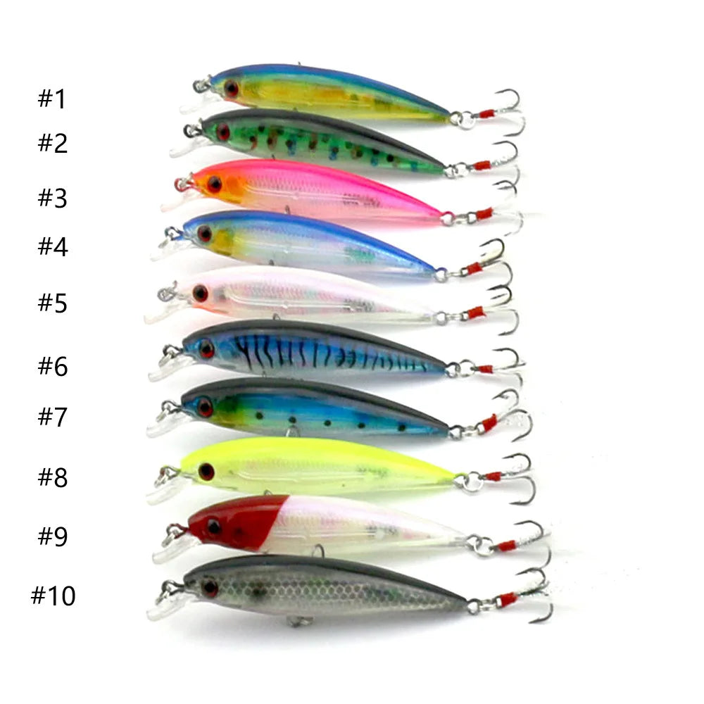 1PCS Laser Minnow Fishing Lure 9CM 8G Pesca Hooks Fish Wobbler Tackle Crankbait Artificial Japan Hard Bait Swim Bait