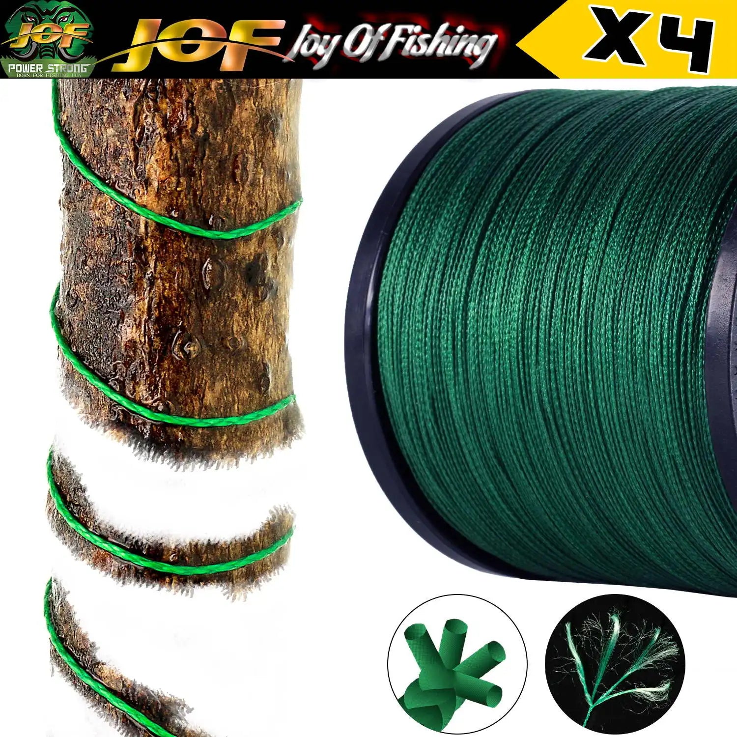 JOF Braided Fishing Line Multifilament Carp Fly 4 Strand 100M 300M 500M Multicolor Japan Spinning Extreme PE Strong Weave