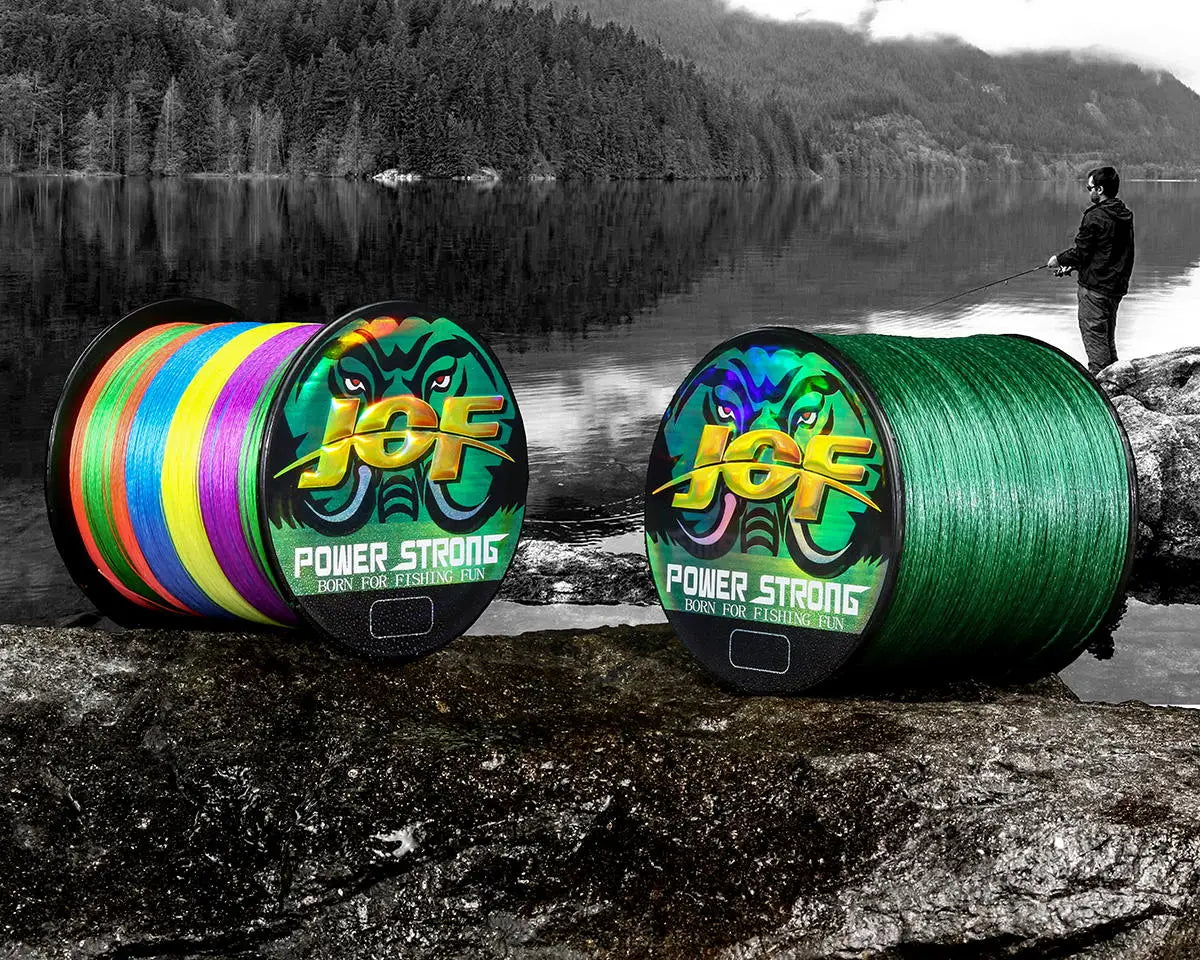 JOF Braided Fishing Line Multifilament Carp Fly 4 Strand 100M 300M 500M Multicolor Japan Spinning Extreme PE Strong Weave