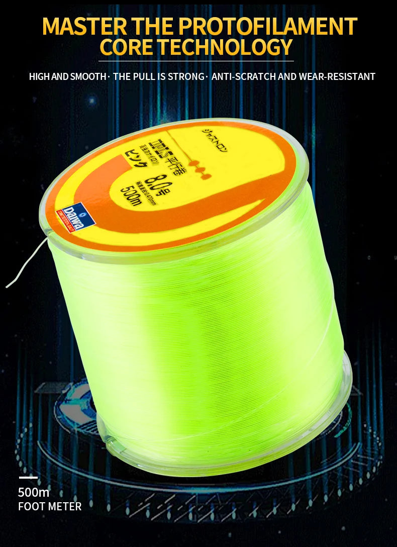 2024 Band New 500m Nylon Fishing Line Super Strong 2LB - 40LB 5 Colors Japan Monofilament Main Line Fishing Line Accessories