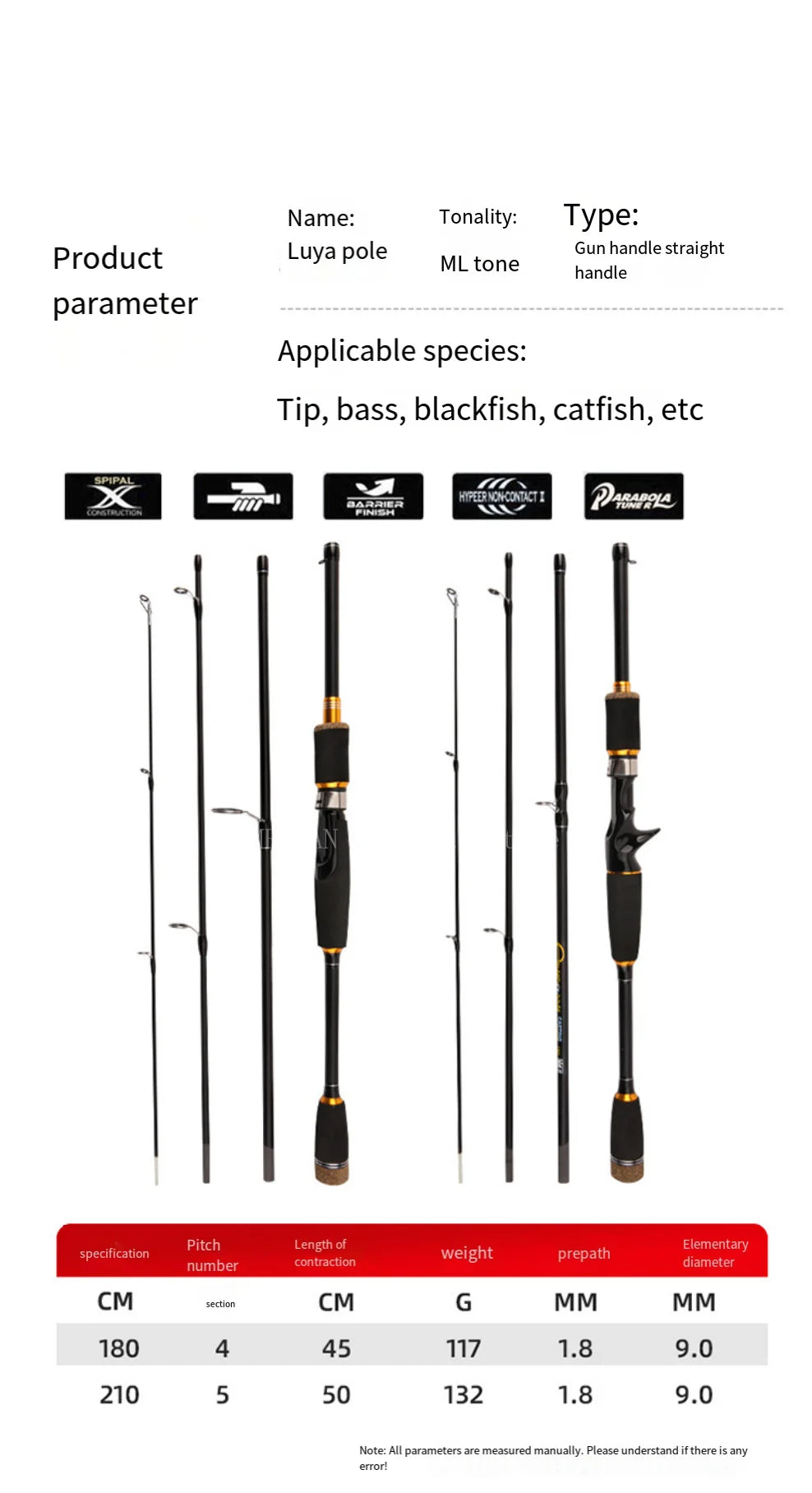 4 Section 2-40g Fishing Rod Carbon Fiber Lure Spinning Casting Fast Light Fishing Pole Bait Rod 1.65m 1.8m Fishing Tackle