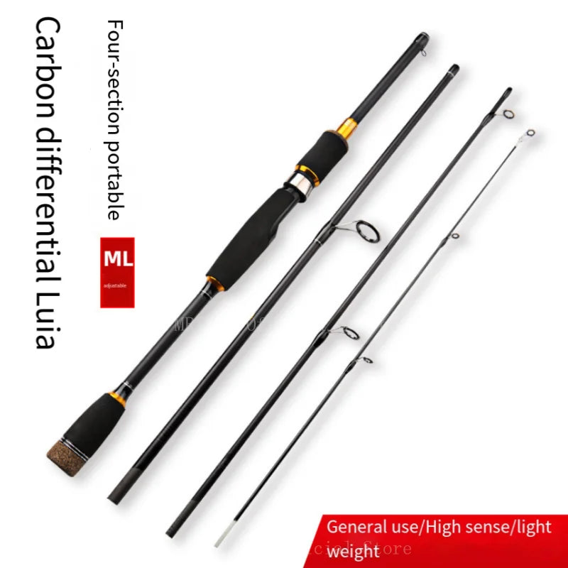 4 Section 2-40g Fishing Rod Carbon Fiber Lure Spinning Casting Fast Light Fishing Pole Bait Rod 1.65m 1.8m Fishing Tackle