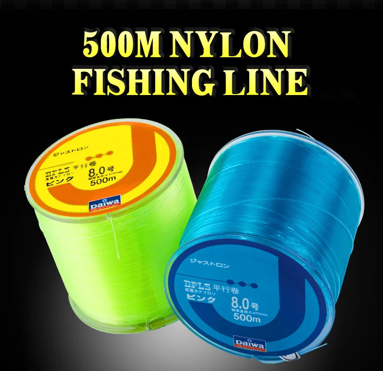 2024 Band New 500m Nylon Fishing Line Super Strong 2LB - 40LB 5 Colors Japan Monofilament Main Line Fishing Line Accessories