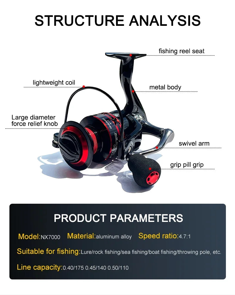 Ball Bearings 10KG Max Drag Spinning Reel Durable Metal Body Freshwater Saltwater Fishing Reel fishing reel daiwa