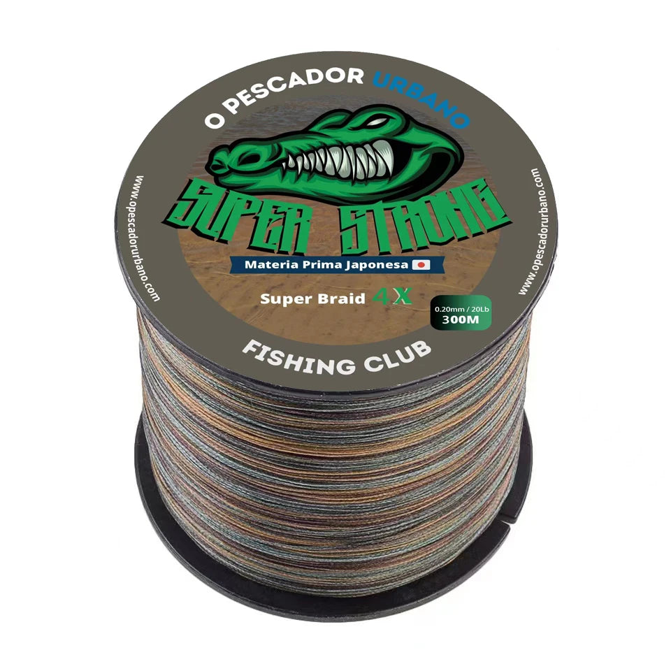 2023 Braided Fishing Line 4 Strands Camouflage Green Line 300M 20-40LB PE Strong 4 Weaves Japanese Braided Fishing Lines