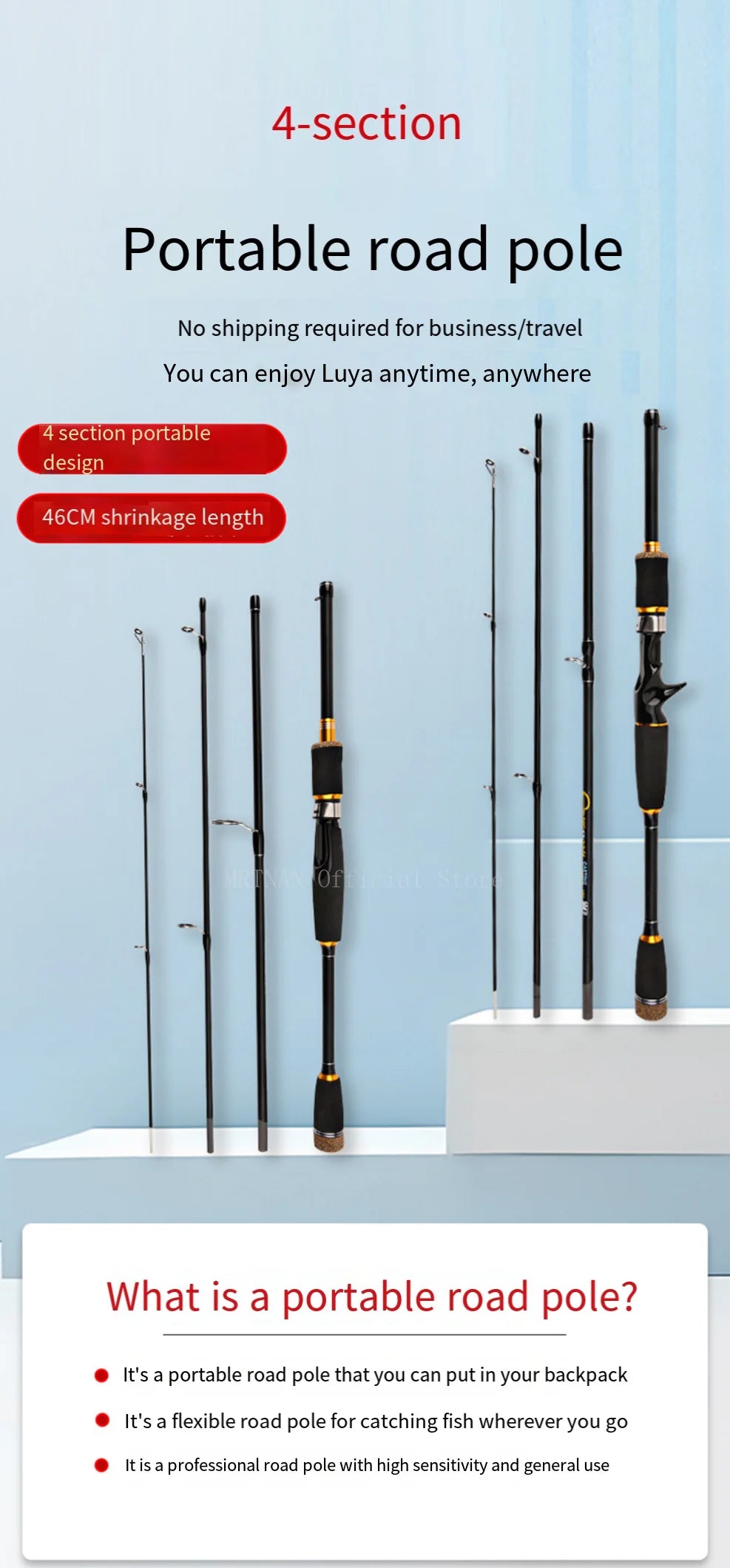 4 Section 2-40g Fishing Rod Carbon Fiber Lure Spinning Casting Fast Light Fishing Pole Bait Rod 1.65m 1.8m Fishing Tackle